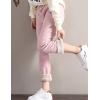 imageGihuo Womens Sherpa Lined Sweatpants Winter Casual Jogger Sweat Pants Warm Athletic Thermal Fleece Lining Lounge PantsPink