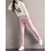 imageGihuo Womens Sherpa Lined Sweatpants Winter Casual Jogger Sweat Pants Warm Athletic Thermal Fleece Lining Lounge PantsPink