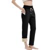 imageGihuo Womens Sherpa Lined Sweatpants Winter Warm Fleece Lined Sweatpants with Pockets Fleece Jogger Pants2 Black
