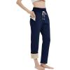 imageGihuo Womens Sherpa Lined Sweatpants Winter Warm Fleece Lined Sweatpants with Pockets Fleece Jogger Pants2 Navy