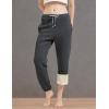 imageGihuo Womens Sherpa Lined Sweatpants Winter Warm Fleece Lined Sweatpants with Pockets Fleece Jogger PantsDark Grey
