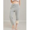 imageGihuo Womens Sherpa Lined Sweatpants Winter Warm Fleece Lined Sweatpants with Pockets Fleece Jogger PantsLight Grey