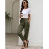 imageGihuo Womens Tapered Linen Pants Casual Straight Leg Drawstring Elastic Waist Loose Comfy Joggers Trousers with PocketsArmy