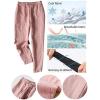 imageGihuo Womens Tapered Linen Pants Casual Straight Leg Drawstring Elastic Waist Loose Comfy Joggers Trousers with PocketsPink
