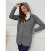 imageGihuo Womens Winter Coat Sherpa Lined Zip Hoodie Long Sweatshirt Warm Fleece Lining Heavyweight Hooded JacketDarkgrey