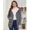imageGihuo Womens Winter Coat Sherpa Lined Zip Hoodie Long Sweatshirt Warm Fleece Lining Heavyweight Hooded JacketDarkgrey