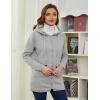 imageGihuo Womens Winter Coat Sherpa Lined Zip Hoodie Long Sweatshirt Warm Fleece Lining Heavyweight Hooded JacketGrey