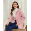 imageGihuo Womens Winter Coat Sherpa Lined Zip Hoodie Long Sweatshirt Warm Fleece Lining Heavyweight Hooded JacketPink