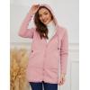 imageGihuo Womens Winter Coat Sherpa Lined Zip Hoodie Long Sweatshirt Warm Fleece Lining Heavyweight Hooded JacketPink
