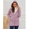imageGihuo Womens Winter Coat Sherpa Lined Zip Hoodie Long Sweatshirt Warm Fleece Lining Heavyweight Hooded JacketPurple