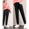 imageGihuo Womens Winter Fleece Pants Sherpa Lined Sweatpants Active Running Jogger Pants02 Black