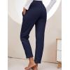 imageGihuo Womens Winter Fleece Pants Sherpa Lined Sweatpants Active Running Jogger PantsNavy
