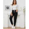 imageGihuo Womens Winter Warm Fleece Pants Sherpa Lined Sweatpants Jogger Track Pants Athletic Active Lounge PantsBlack