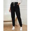 imageGihuo Womens Winter Warm Fleece Pants Sherpa Lined Sweatpants Jogger Track Pants Athletic Active Lounge PantsBlack