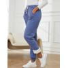 imageGihuo Womens Winter Warm Fleece Pants Sherpa Lined Sweatpants Jogger Track Pants Athletic Active Lounge PantsBlue