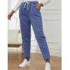 imageGihuo Womens Winter Warm Fleece Pants Sherpa Lined Sweatpants Jogger Track Pants Athletic Active Lounge PantsBlue