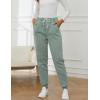 imageGihuo Womens Winter Warm Fleece Pants Sherpa Lined Sweatpants Jogger Track Pants Athletic Active Lounge PantsGreen