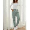 imageGihuo Womens Winter Warm Fleece Pants Sherpa Lined Sweatpants Jogger Track Pants Athletic Active Lounge PantsGreen