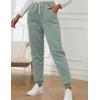 imageGihuo Womens Winter Warm Fleece Pants Sherpa Lined Sweatpants Jogger Track Pants Athletic Active Lounge PantsGreen