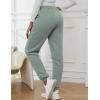 imageGihuo Womens Winter Warm Fleece Pants Sherpa Lined Sweatpants Jogger Track Pants Athletic Active Lounge PantsGreen