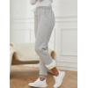 imageGihuo Womens Winter Warm Fleece Pants Sherpa Lined Sweatpants Jogger Track Pants Athletic Active Lounge PantsLight Grey