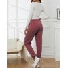 imageGihuo Womens Winter Warm Fleece Pants Sherpa Lined Sweatpants Jogger Track Pants Athletic Active Lounge PantsWine