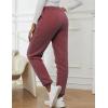 imageGihuo Womens Winter Warm Fleece Pants Sherpa Lined Sweatpants Jogger Track Pants Athletic Active Lounge PantsWine