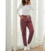 imageGihuo Womens Winter Warm Fleece Pants Sherpa Lined Sweatpants Jogger Track Pants Athletic Active Lounge PantsWine