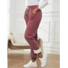 imageGihuo Womens Winter Warm Fleece Pants Sherpa Lined Sweatpants Jogger Track Pants Athletic Active Lounge PantsWine