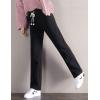 imageGihuo Womens Winter Warm Sherpa Lined Sweatpants Fleece PantsBlack
