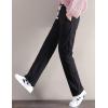 imageGihuo Womens Winter Warm Sherpa Lined Sweatpants Fleece PantsBlack