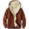 imageGihuo Unisex Boys Girls Winter Warm Sherpa Lined Zip Up Sweatshirt Fleece Jacket Kids Hoodie OuterwearBrown
