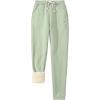 imageGihuo Womens Sherpa Lined Sweatpants Winter Casual Jogger Sweat Pants Warm Athletic Thermal Fleece Lining Lounge PantsGreen