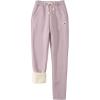 imageGihuo Womens Sherpa Lined Sweatpants Winter Casual Jogger Sweat Pants Warm Athletic Thermal Fleece Lining Lounge PantsPurple