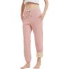 imageGihuo Womens Sherpa Lined Sweatpants Winter Warm Fleece Lined Sweatpants with Pockets Fleece Jogger PantsPink