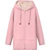 imageGihuo Womens Winter Coat Sherpa Lined Zip Hoodie Long Sweatshirt Warm Fleece Lining Heavyweight Hooded JacketPink