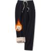 imageGihuo Womens Winter Warm Sherpa Lined Sweatpants Fleece PantsBlack