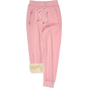imageGihuo Womens Sherpa Lined Sweatpants Winter Casual Jogger Sweat Pants Warm Athletic Thermal Fleece Lining Lounge Pants02pink