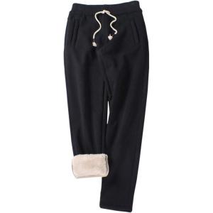imageGihuo Womens Sherpa Lined Sweatpants Winter Warm Fleece Lined Sweatpants with Pockets Fleece Jogger Pants2 Black