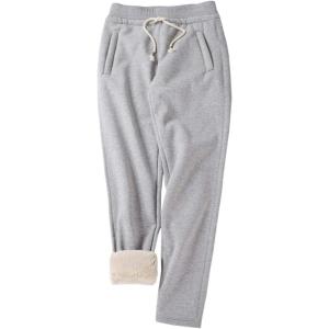imageGihuo Womens Sherpa Lined Sweatpants Winter Warm Fleece Lined Sweatpants with Pockets Fleece Jogger Pants2 Light Grey
