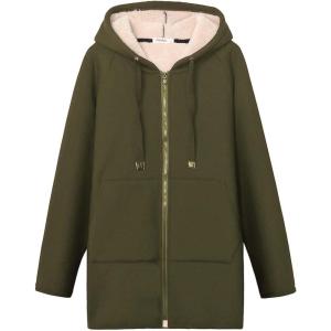 imageGihuo Womens Winter Coat Sherpa Lined Zip Hoodie Long Sweatshirt Warm Fleece Lining Heavyweight Hooded JacketArmy