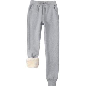 imageGihuo Womens Winter Fleece Pants Sherpa Lined Sweatpants Active Running Jogger Pants02 Lightgrey