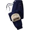 imageGihuo Men Sweatpants Sherpa Fleece Lined Sweatpants Winter Thermal Active Outdoor Sports Track Jogger Pants01 Navy