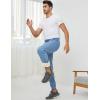 imageGihuo Mens Winter Fleece Pants Sherpa Lined Sweatpants Active Running Jogger Pants1 Blue Ribbed Cuff