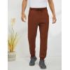 imageGihuo Mens Winter Fleece Pants Sherpa Lined Sweatpants Active Running Jogger Pants1 Brown Ribbed Cuff