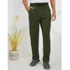 imageGihuo Mens Winter Fleece Pants Sherpa Lined Sweatpants Active Running Jogger Pants2 Armygreen Straight Cuff