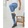 imageGihuo Mens Winter Fleece Pants Sherpa Lined Sweatpants Active Running Jogger Pants2 Blue Straight Cuff