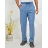 imageGihuo Mens Winter Fleece Pants Sherpa Lined Sweatpants Active Running Jogger Pants2 Blue Straight Cuff