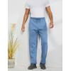 imageGihuo Mens Winter Fleece Pants Sherpa Lined Sweatpants Active Running Jogger Pants2 Blue Straight Cuff