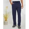 imageGihuo Mens Winter Fleece Pants Sherpa Lined Sweatpants Active Running Jogger Pants2 Royalblue Straight Cuff
